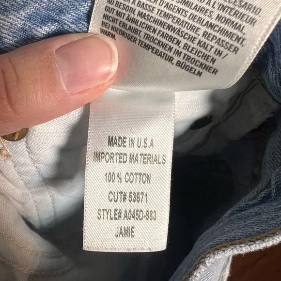 Agolde Jamie High Rise Classic Jeans Ankle Crop Size 27 Light Wash Distressed - Picture 11 of 13